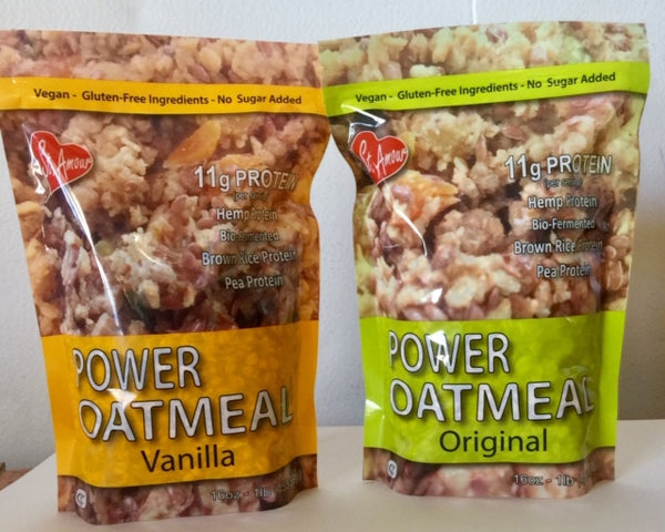 Power Oatmeal - Original - No sugar added ( Pack of 3 x 16oz stand up pouches)