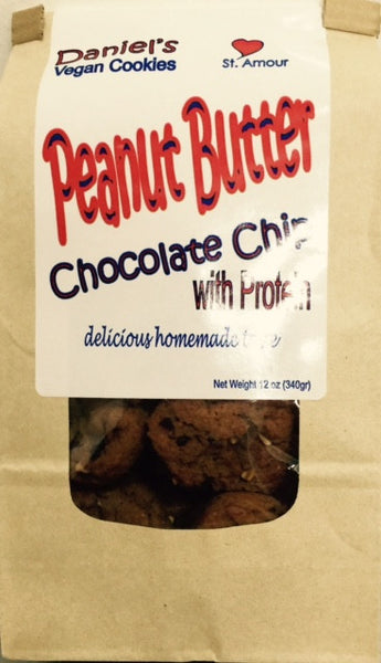 Chocolate Chips -DANIEL'S VEGAN Image- Peanut Butter -  with protein - Healthy Cookies Direct - 1