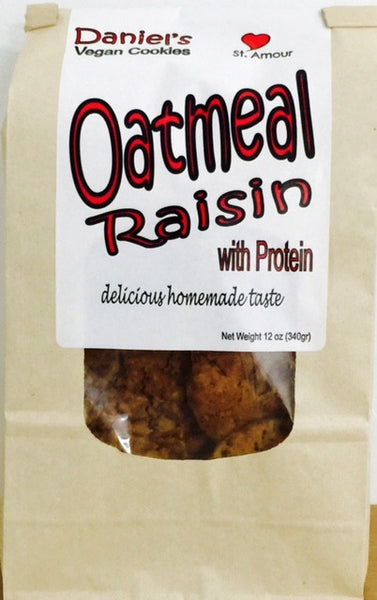 with protein - DANIEL'S VEGAN image - Oatmeal Raisin - Healthy Cookies Direct