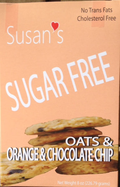 Susan's Sugar Free Vegan cookies - Orange & Chocolate Chips - Healthy Cookies Direct